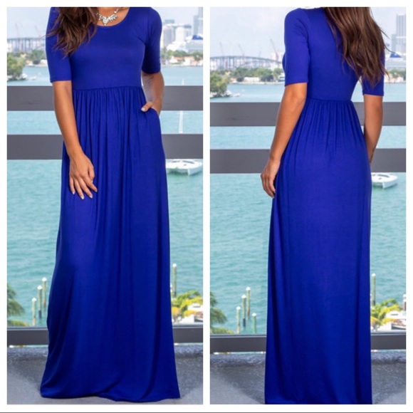 ✨LAST ONE✨Royal blue side pocket maxi dress - Picture 6 of 6